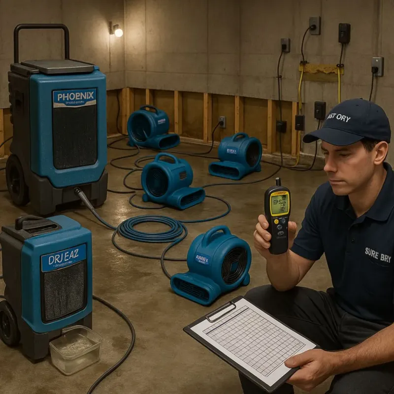 Structural Drying and Dehumidification process in Kirtland, NM